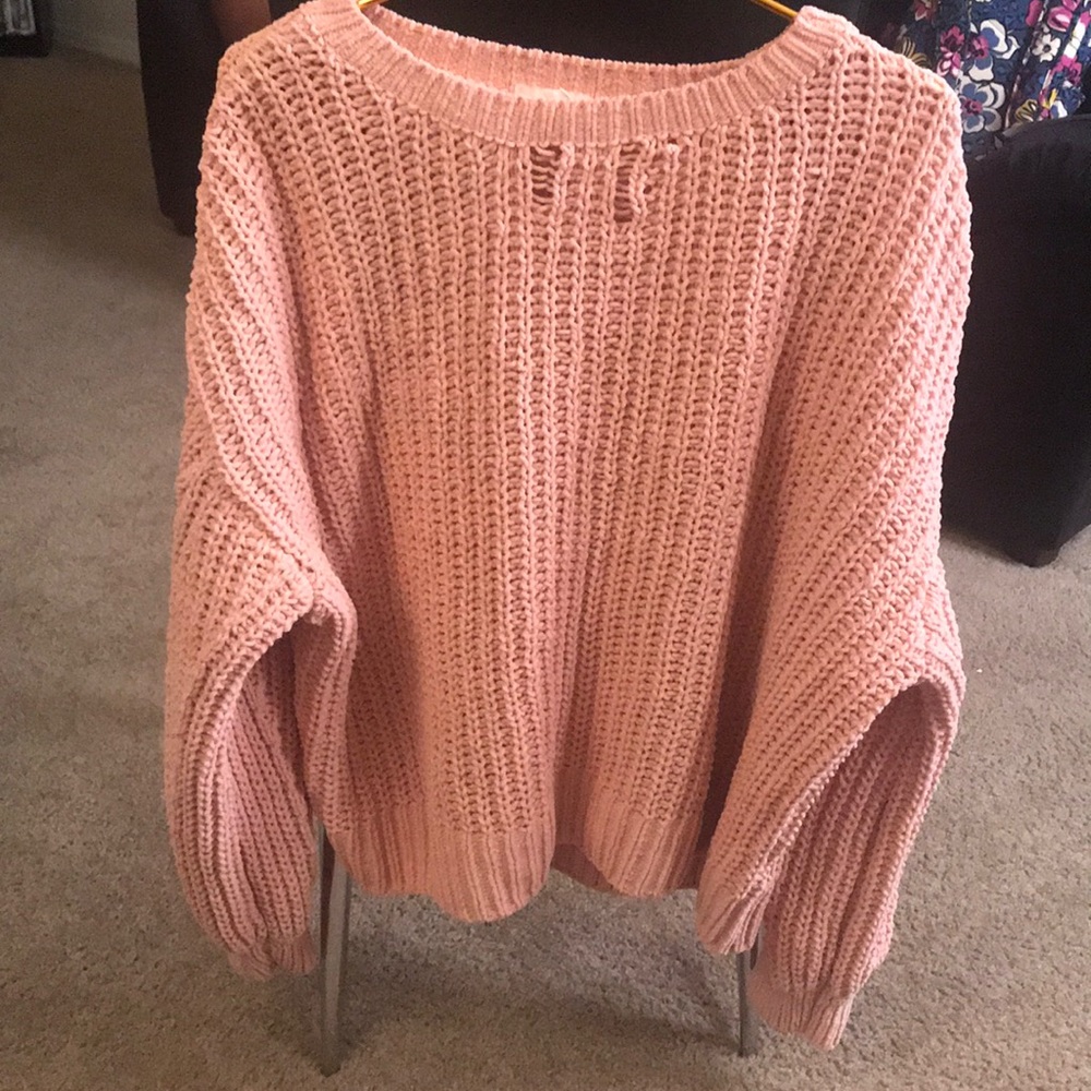 Pink knit sweater